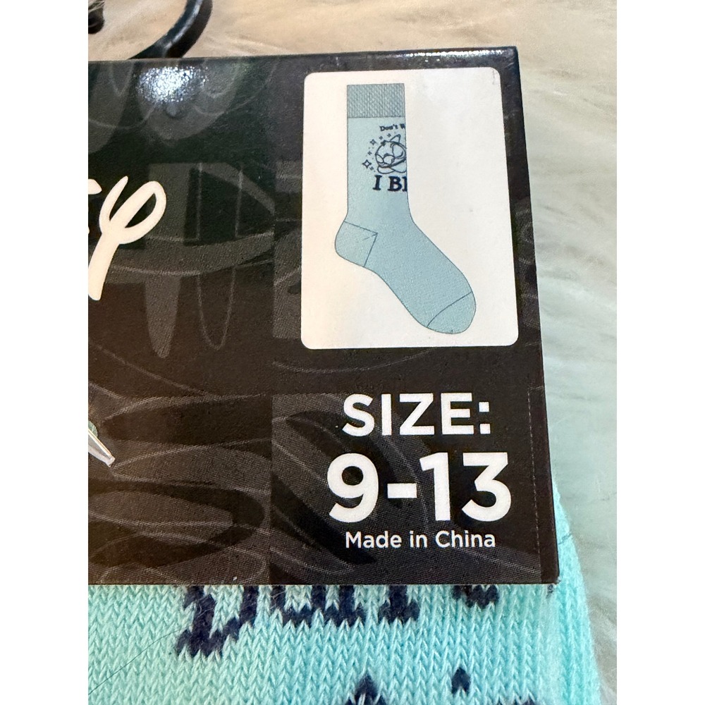 Disney Lilo & Stitch Crew Socks Bundle Purple Striped & Mint I Bite 2 Pairs NEW - Picture 10 of 12
